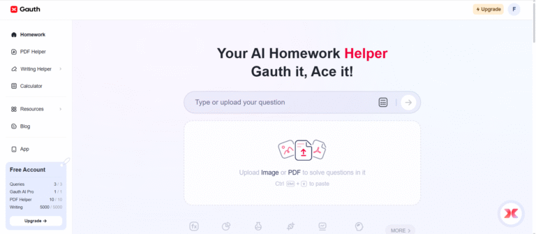 Gauth AI Review study tool interface